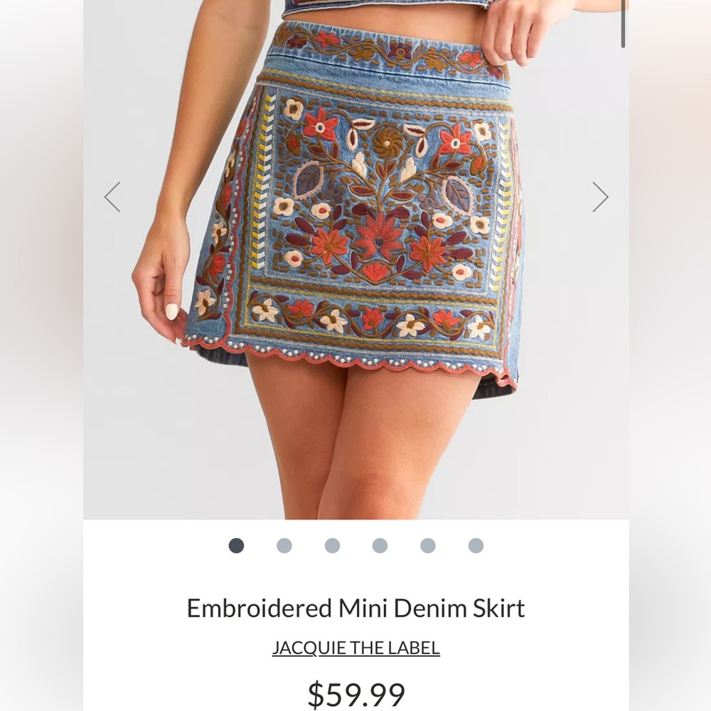 2 piece embroidered denim set